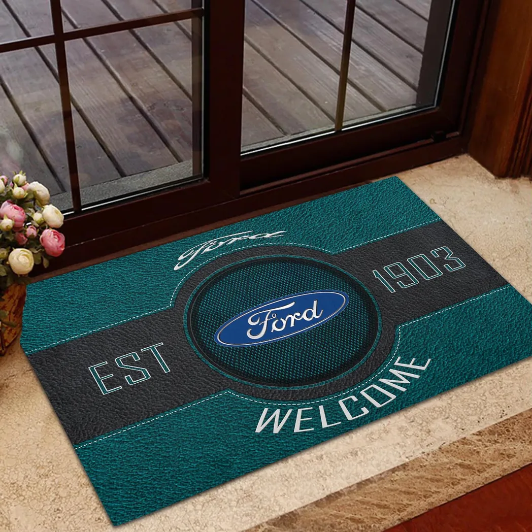 Ford Doormat, Gift For Ford Lovers, Gift For Him, Husband, Boyfriend CAR16902262523 - Cyan