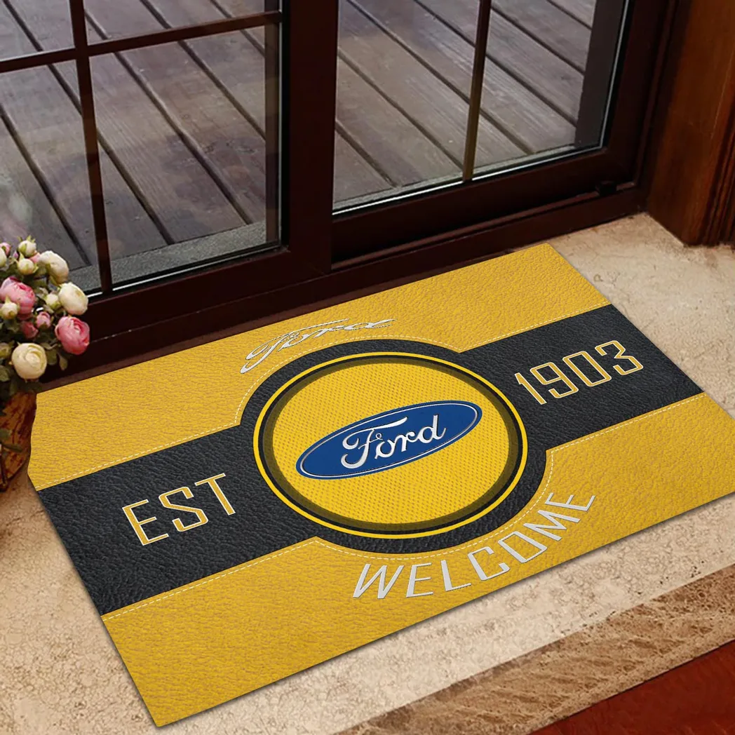 Ford Doormat, Gift For Ford Lovers, Gift For Him, Husband, Boyfriend CAR16902262523 - Yellow