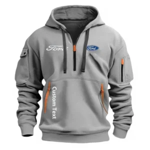 Ford Half Zip Hoodie For Men, Gift For Him, Husband, Boyfriend - Gray CAR112021425559-2