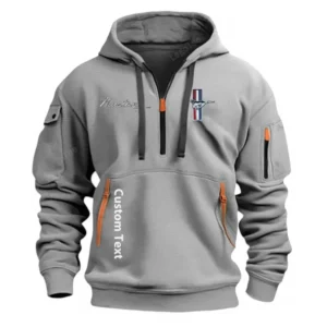 Ford Mustang Half Zip Hoodie For Men, Gift For Him, Husband, Boyfriend - Gray CAR112021425560-2