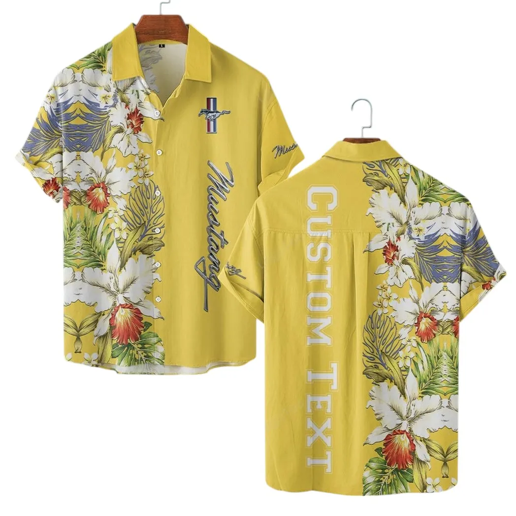 Ford Mustang Hawaiian Shirt For Men, Gift For Ford Mustang Lovers, Gift For Him, Husband, Boyfriend CAR1230304007 - Yellow