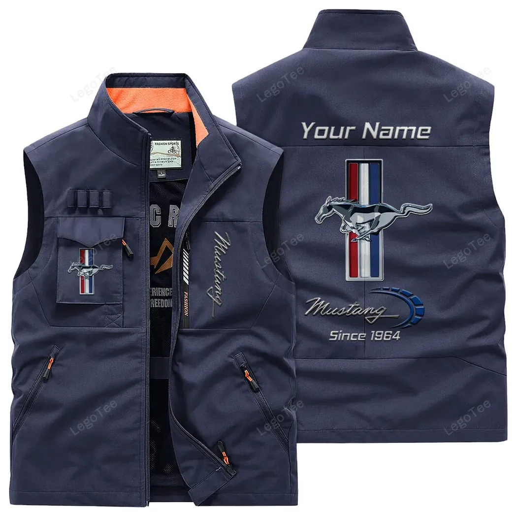 Ford Mustang Outdoor Sleeveless Vest, Gift For Ford Mustang Lovers, Gift For Him, Husband, Boyfriend - Navy CAR131021325678-5