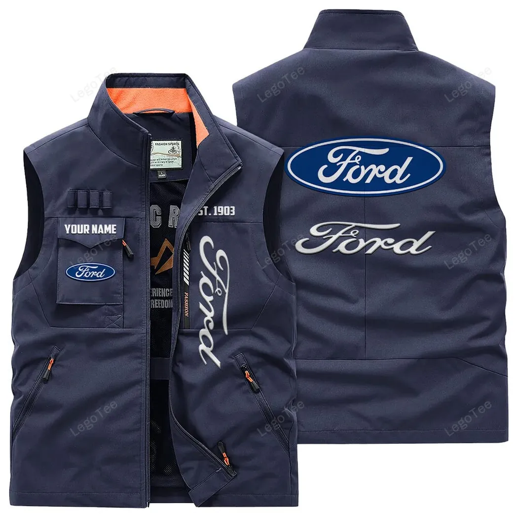 Ford Outdoor Sleeveless Vest, Gift For Ford Lovers, Gift For Him, Husband, Boyfriend - Navy CAR132021325890-5