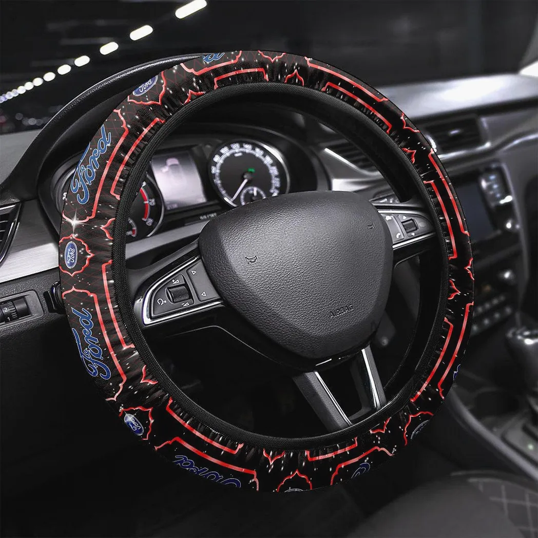 Ford Steering Wheel Cover, Gift For Ford Fan CAR146021725005 - Red