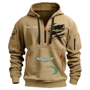 Ford Thunderbird Half Zip Hoodie CAR113021425843, Best Gift for Him, Husband, Boyfriend - Khaki