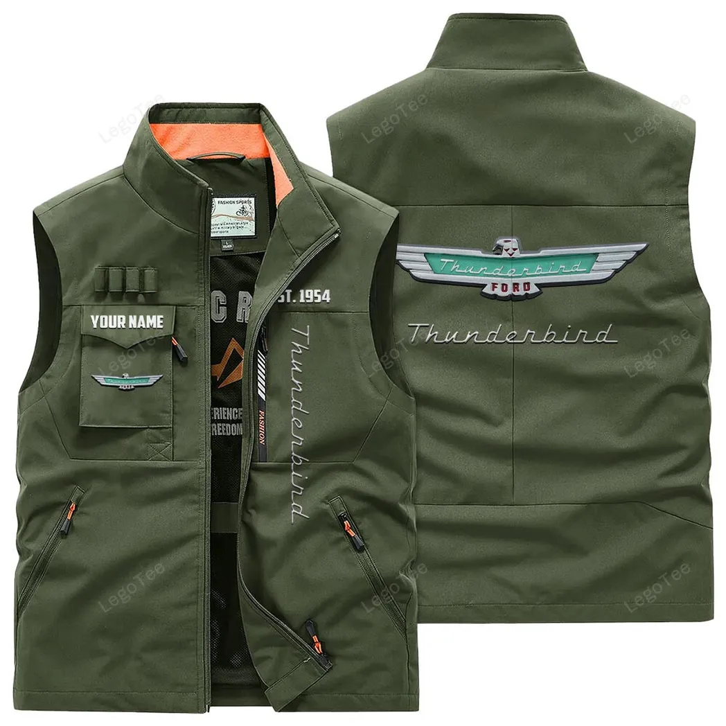 Ford Thunderbird Outdoor Sleeveless Vest, Gift For Ford Thunderbird Lovers, Gift For Him, Husband, Boyfriend - Army Green CAR132021325953-1