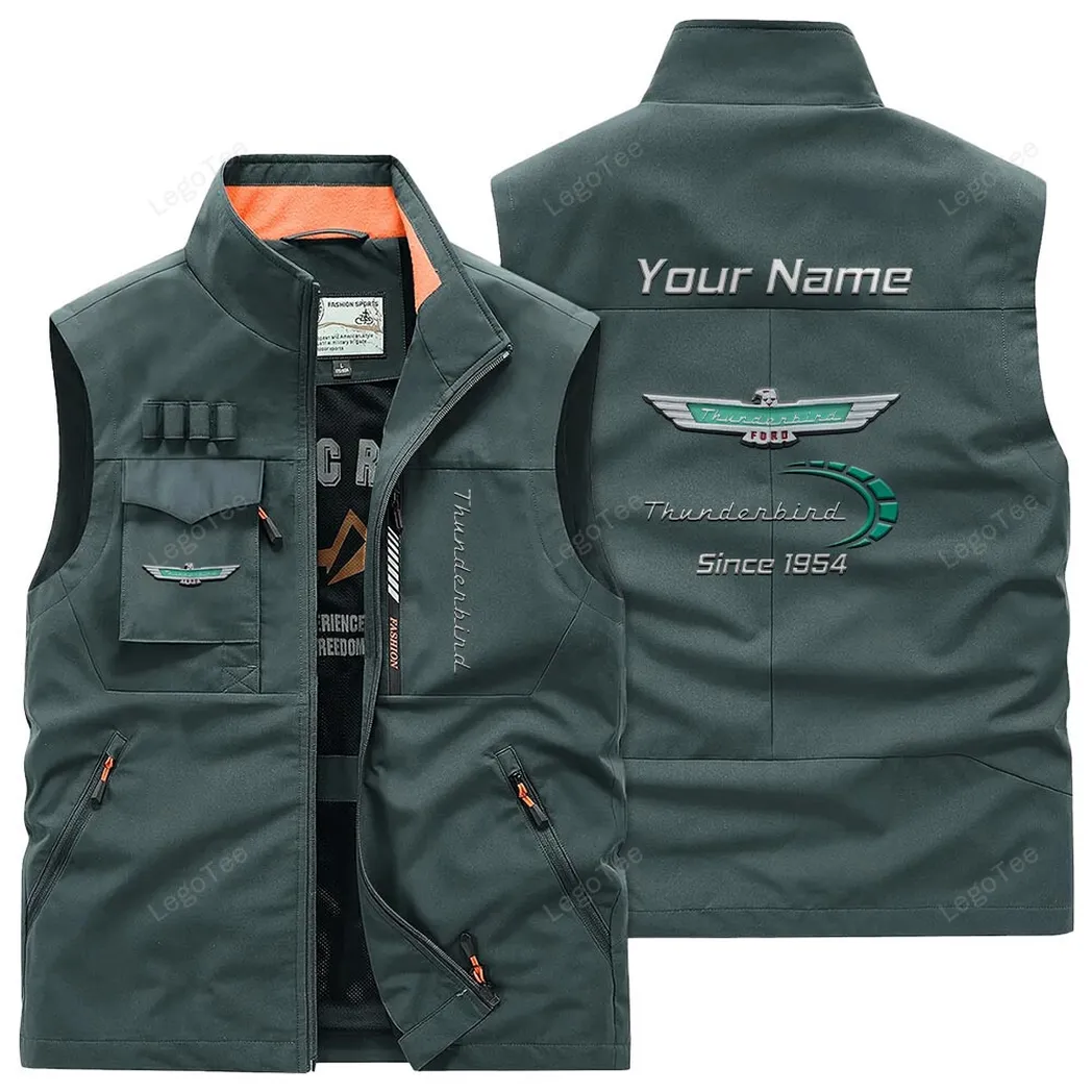 Ford Thunderbird Outdoor Sleeveless Vest, Gift For Ford Thunderbird Lovers, Gift For Him, Husband, Boyfriend - Bean Green CAR131021325711-2