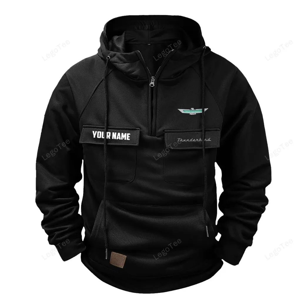 Ford Thunderbird Tactical Quarter Zip Hoodie, Gift For Ford Thunderbird Lovers, Gift For Him, Husband, Boyfriend - Black CAR109021425367-2