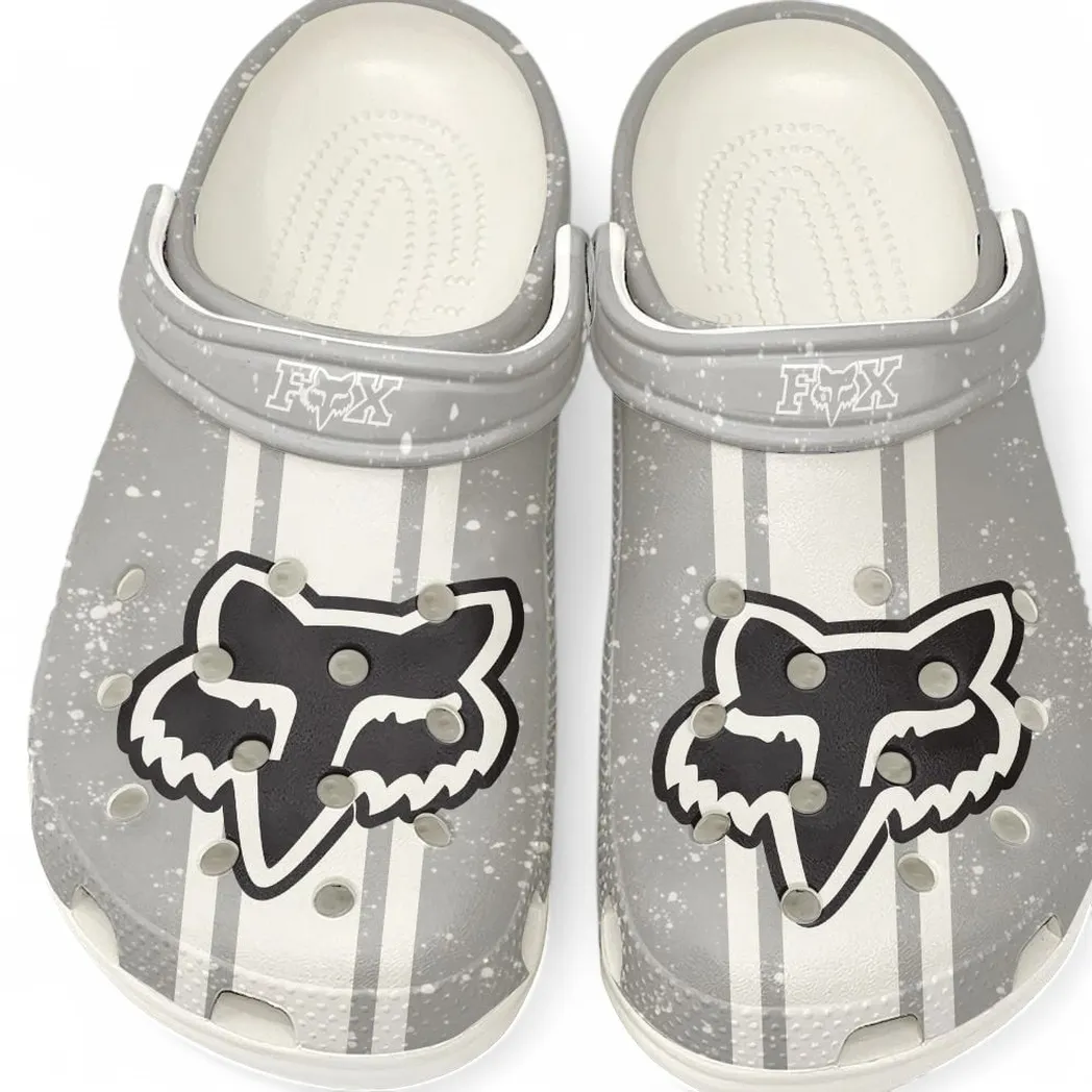Fox Racing Crocs, Gift For Fox Racing Lovers, Gift For Him, Husband, Boyfriend CAR62022025073 - White
