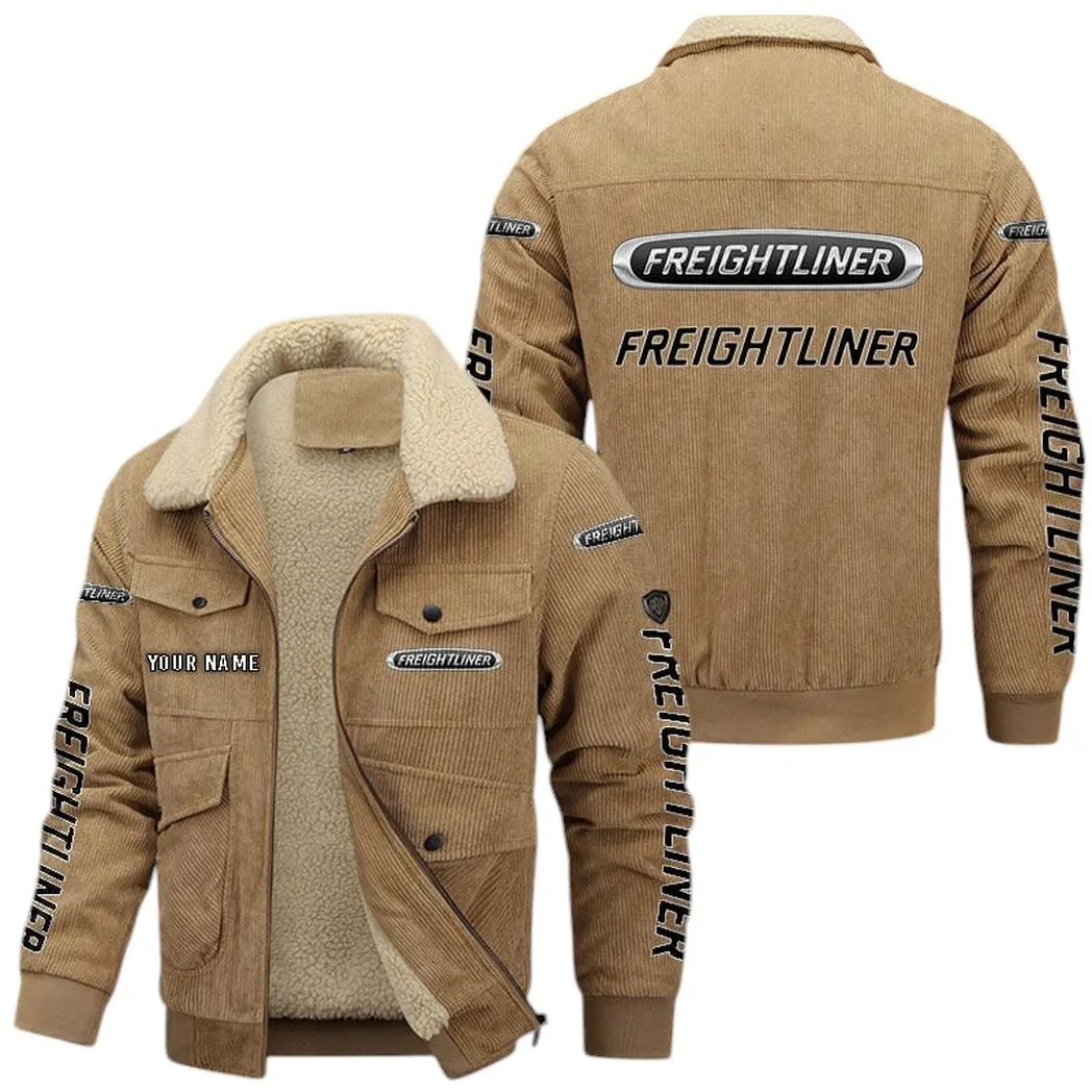 Freightliner Corduroy Jacket For Men, Gift For Freightliner Lovers CAR149022225894 - Khaki
