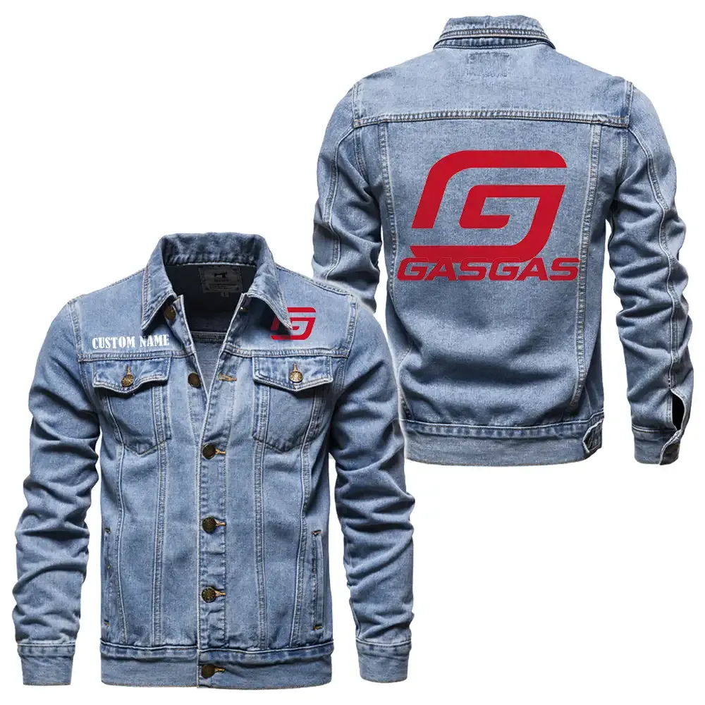 Gas Gas Denim jacket CAR1901132123, CAR  All Over Print Denim jacket - Light Blue