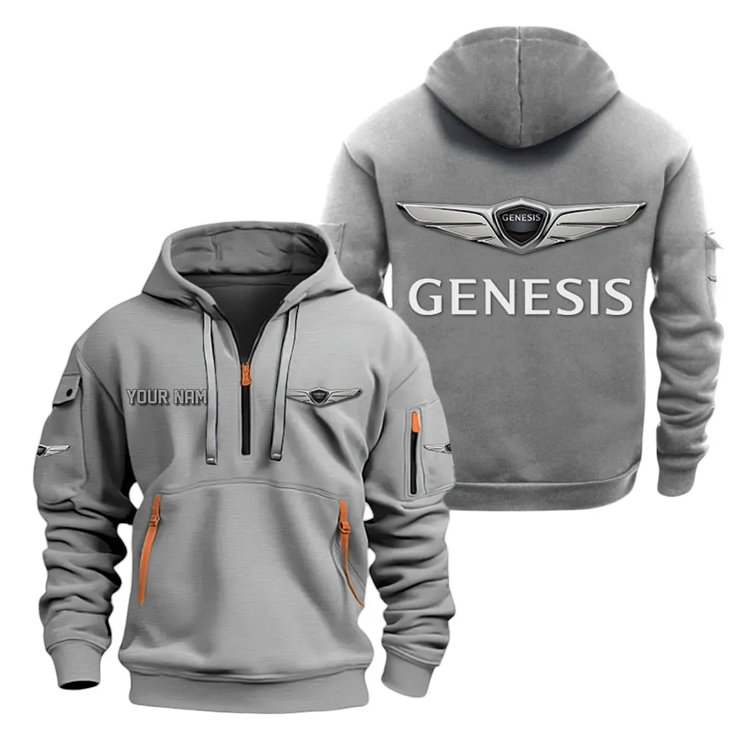 Genesis Half Zip Hoodie For Men, Gift For Genesis Lovers CAR20022125742 - Gray