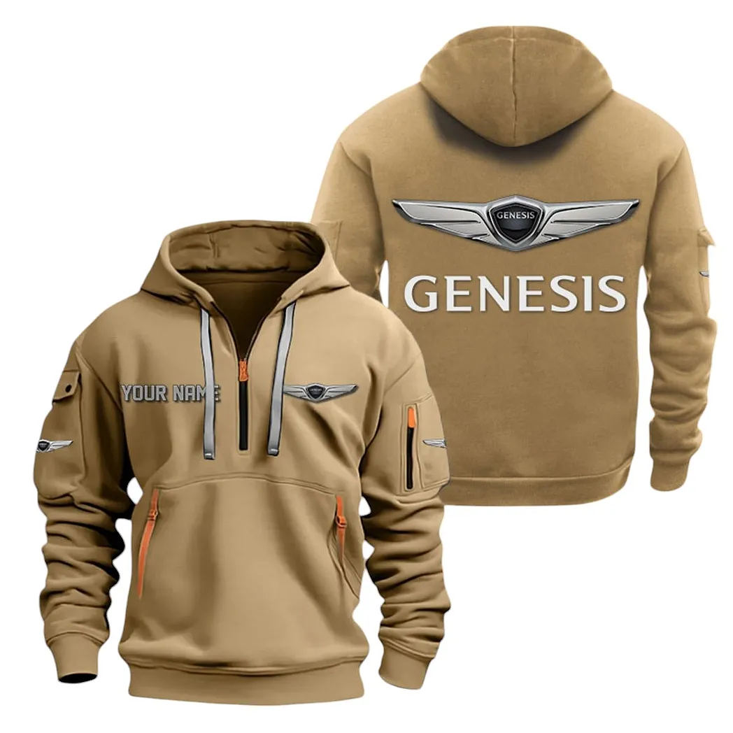 Genesis Half Zip Hoodie For Men, Gift For Genesis Lovers CAR20022125742 - Khaki