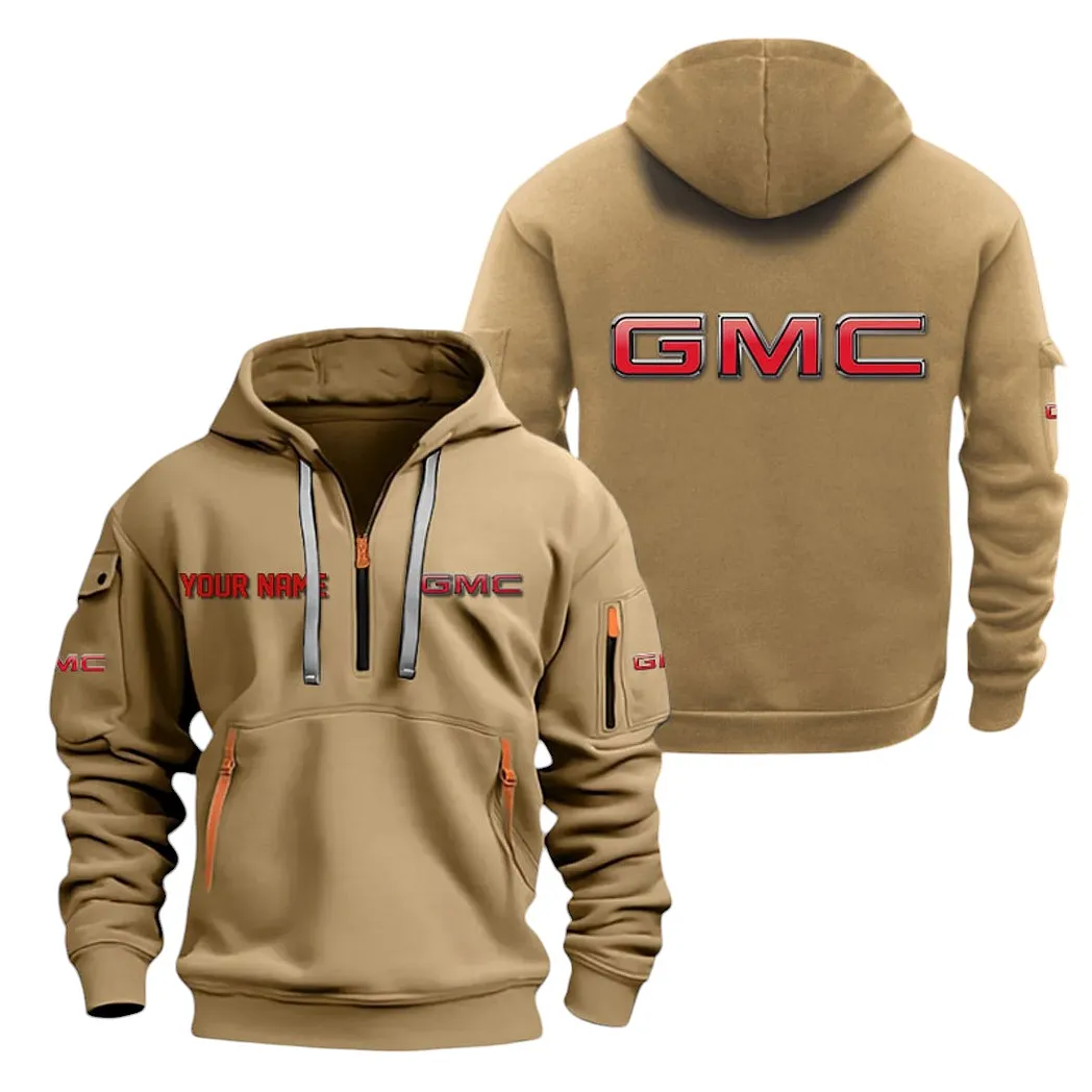 GMC Car Half Zip Hoodie For Men, Gift For GMC Car Lovers CAR20022125759 - Khaki
