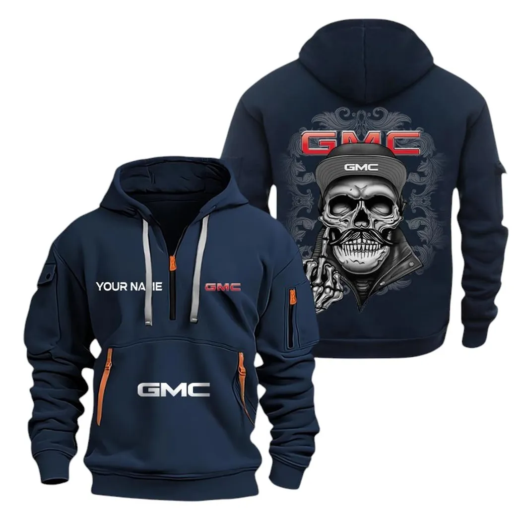 GMC Half Zip Hoodie For Men, Gift For GMC Fan CAR166022625221 - Navy