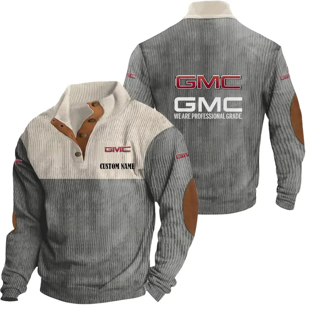 GMC Stand Up Collar Base Shirt CAR20012077, CAR All Over Print Stand Up Collar Base Shirt - Grey