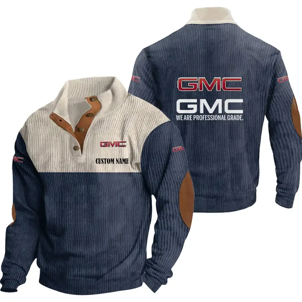 GMC Stand Up Collar Base Shirt CAR20012077, CAR All Over Print Stand Up Collar Base Shirt - Navy Blue
