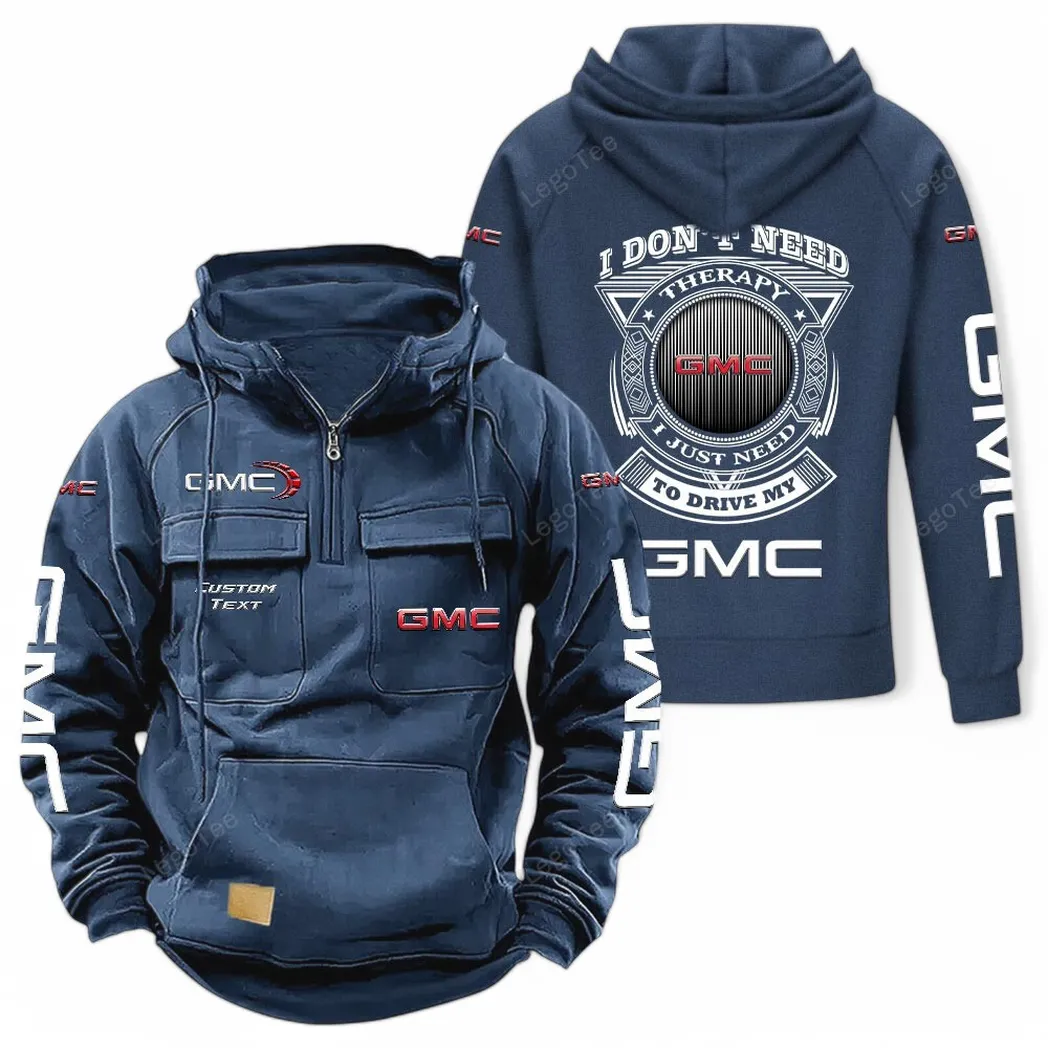 GMC Tactical Quarter Zip Hoodie CAR106021525028, Gifts For Men, Him, Husband, Boyfriend - Dark Blue
