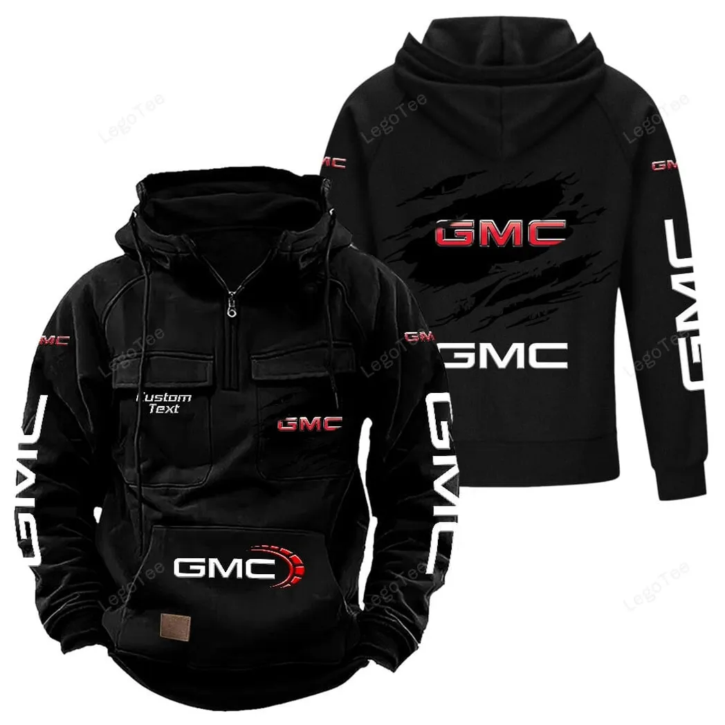 GMC Tactical Quarter Zip Hoodie, Gift For GMC Lovers, Gift For Him, Husband, Boyfriend - Black CAR122021425036-2