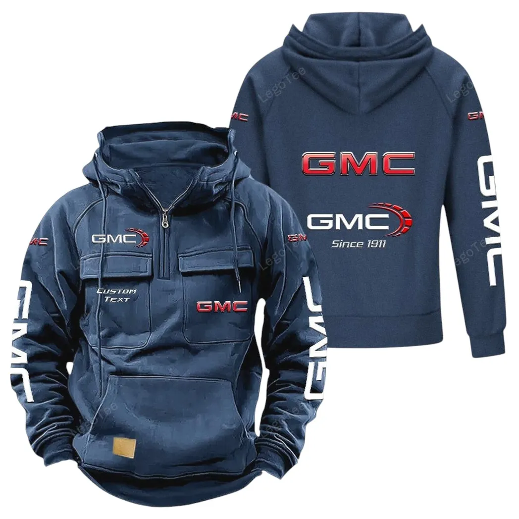 GMC Tactical Quarter Zip Hoodie, Gift For GMC Lovers, Gift For Him, Husband, Boyfriend - Dark Blue CAR96021425722-3