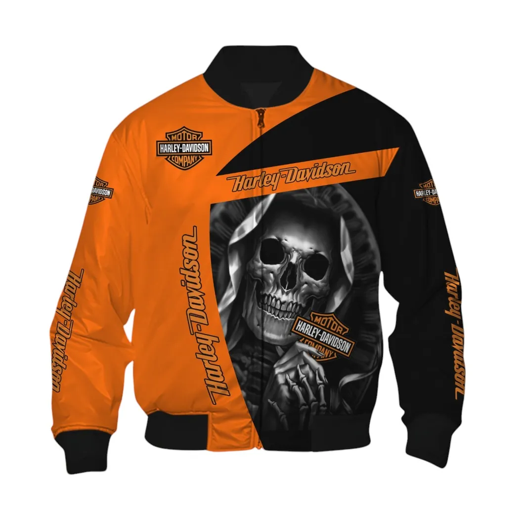 Harley Davidson Bomber Jacket, Gift For Harley Davidson Lovers, Gift For Him, Husband, Boyfriend CAR6702212575