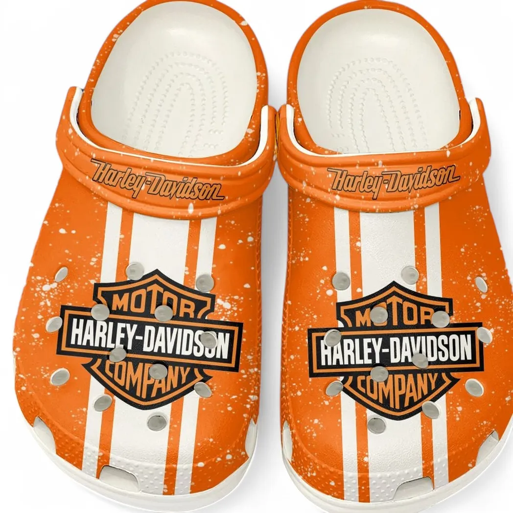 Harley Davidson Crocs, Gift For Harley Davidson Lovers, Gift For Him, Husband, Boyfriend CAR62022025054 - White