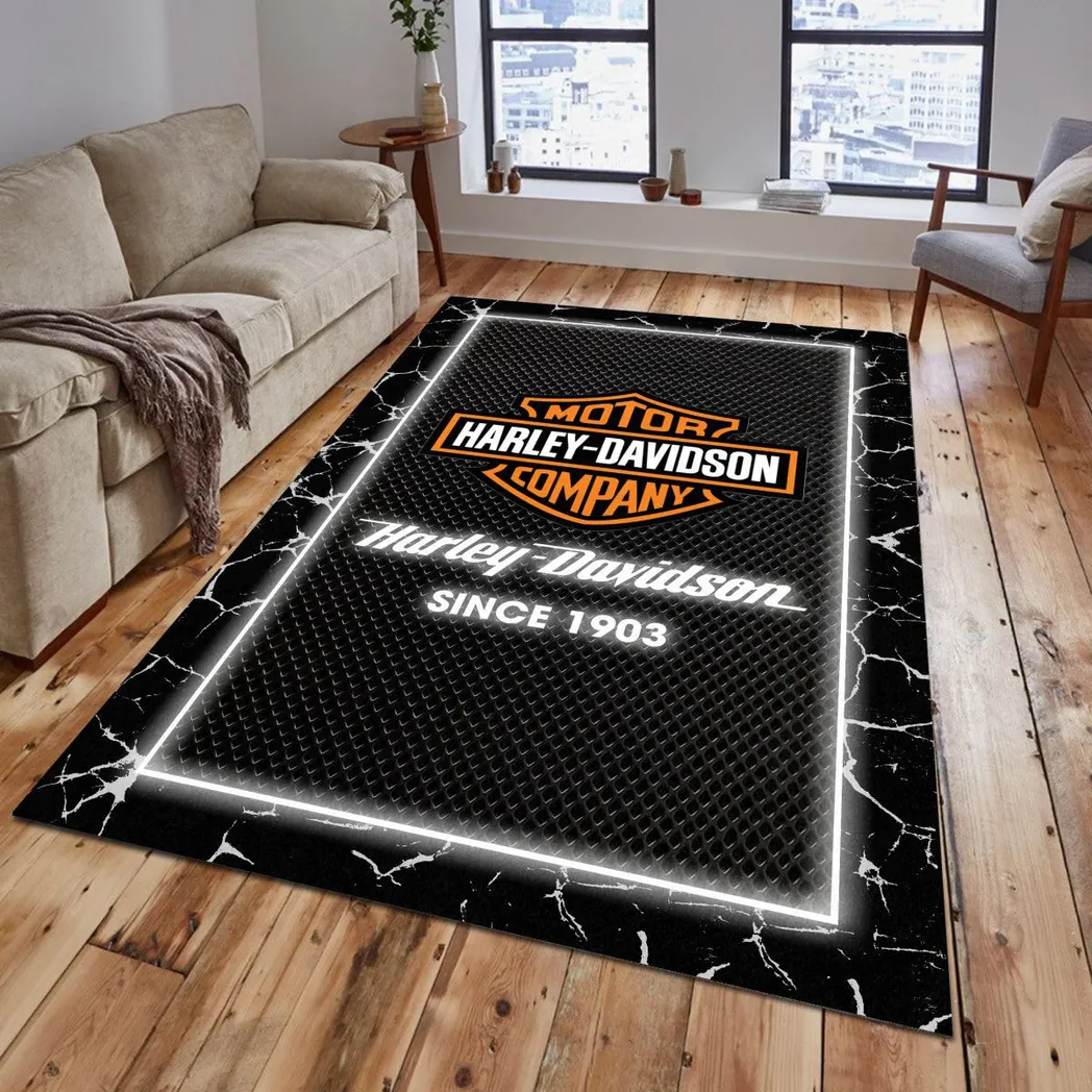 Harley Davidson Rug, Gift For Harley Davidson Lovers, Gift For Him, Husband, Boyfriend CAR5202192529 - Grey