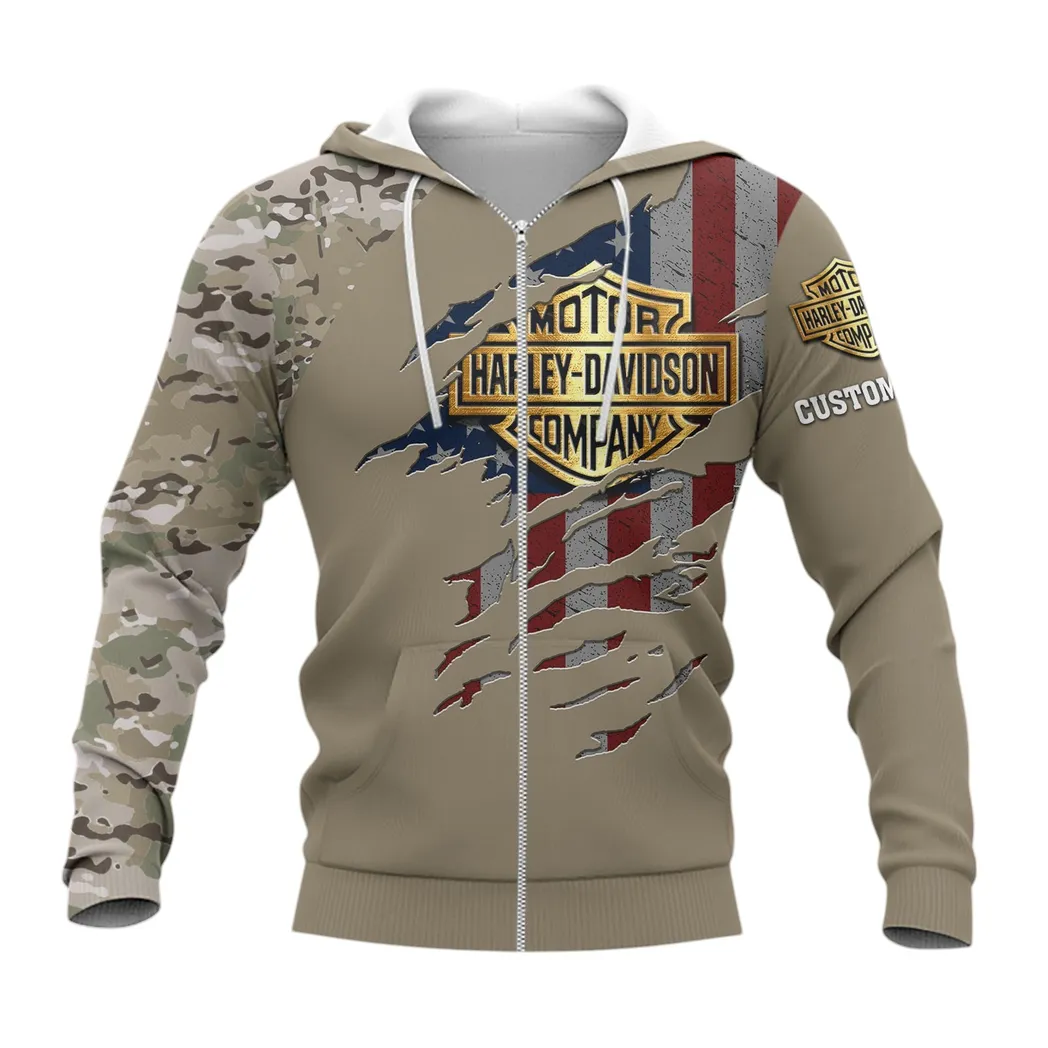 Harley Davidson Zipper Hoodie, Gift For Harley Davidson Lovers, Gift For Him, Husband, Boyfriend CAR46021725037-3