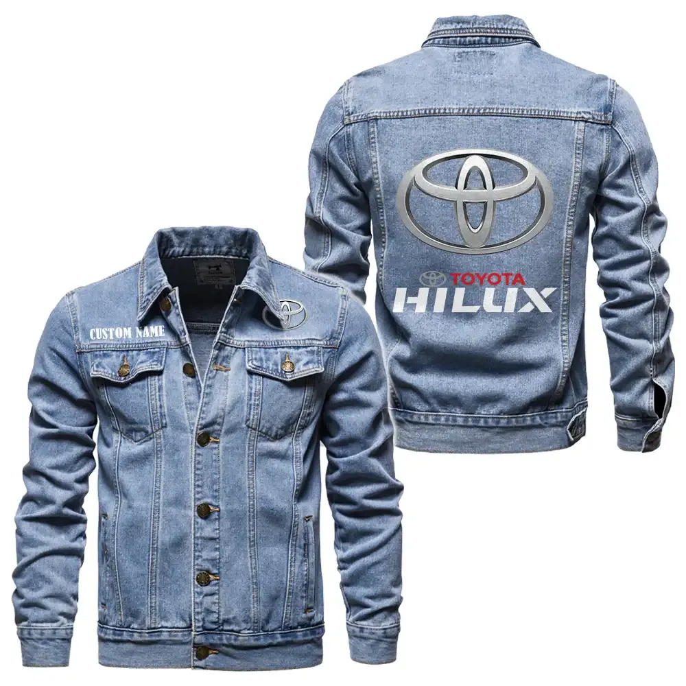 Hilux Denim jacket CAR1901132133, CAR  All Over Print Denim jacket - Light Blue