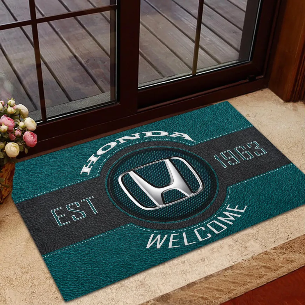 Honda Doormat, Gift For Honda Lovers, Gift For Him, Husband, Boyfriend CAR16902262525 - Cyan