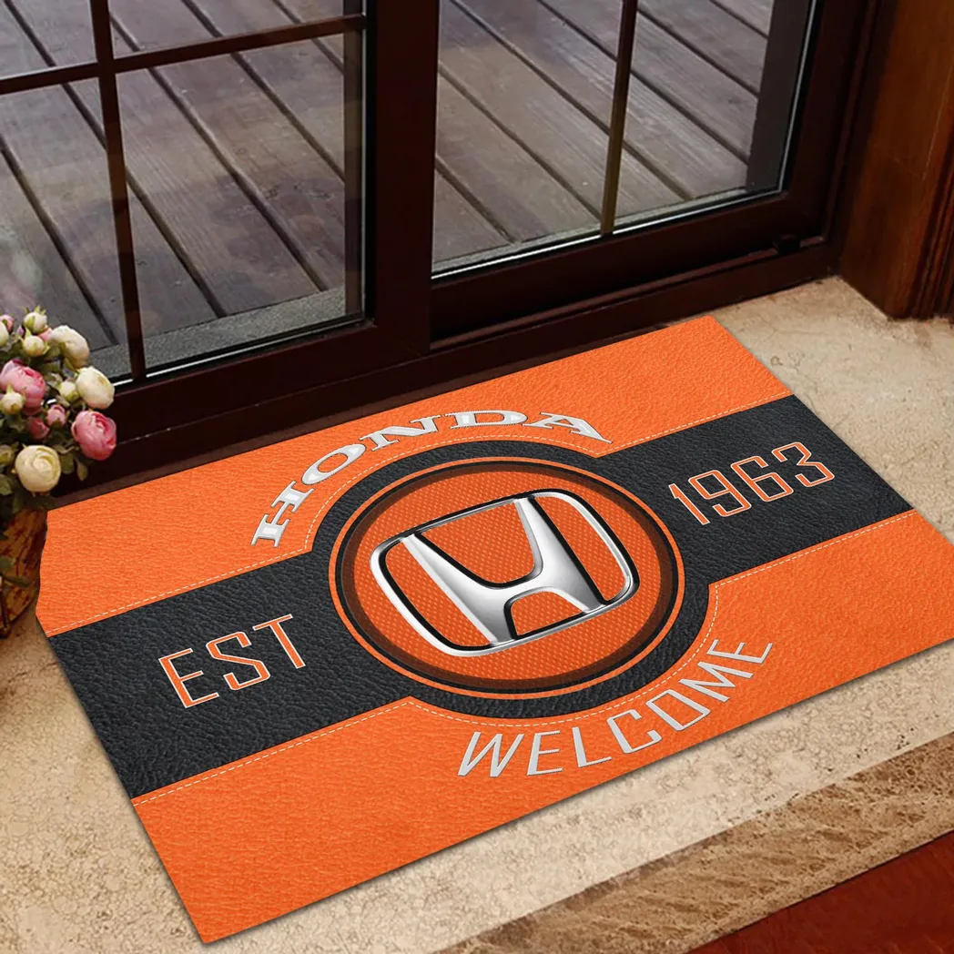 Honda Doormat, Gift For Honda Lovers, Gift For Him, Husband, Boyfriend CAR16902262525 - Orange