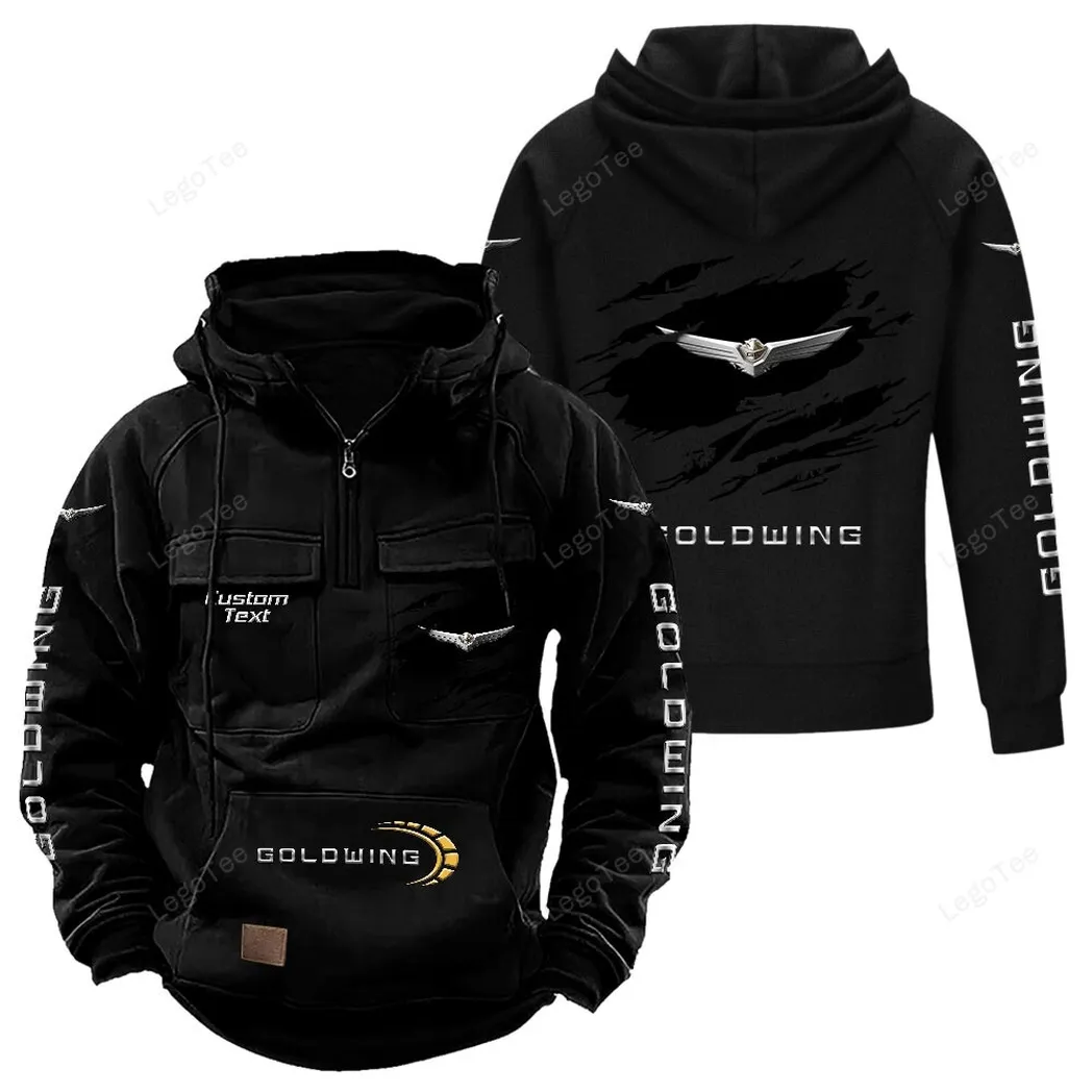 Honda Gold Wing Tactical Quarter Zip Hoodie, Gift For Honda Gold Wing Lovers, Gift For Him, Husband, Boyfriend - Black CAR122021425076-2