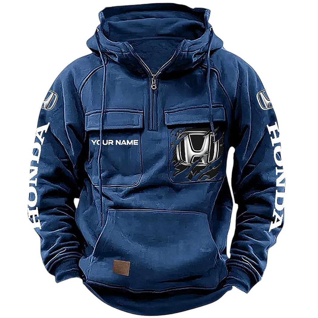 Honda Hoodie Tactical Quarter Zip, Gift For Honda Lovers CAR164022425155 - Dark Blue
