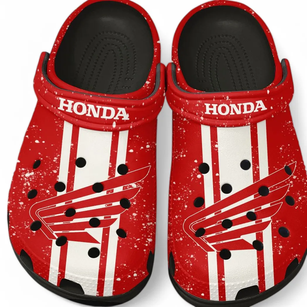 Honda Motorcycle Crocs, Gift For Honda Motorcycle Lovers, Gift For Him, Husband, Boyfriend CAR62022025044 - Black