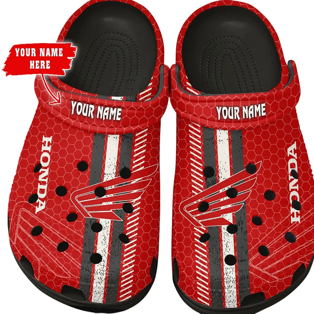 Honda Motorcycle Crocs Shoes Gift For Honda Motorcycle Lovers, Birthday Gift For Husband, Boyfriend CAR82022025598 - Black