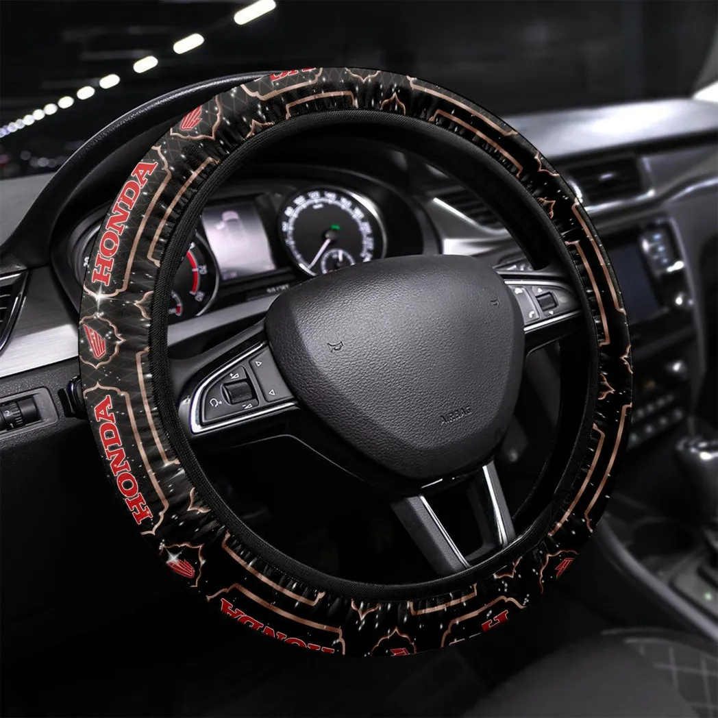 Honda Motorcycle Steering Wheel Cover, Personalized Gifts For Him, Boyfriend, Husband - Brown CAR55021425258