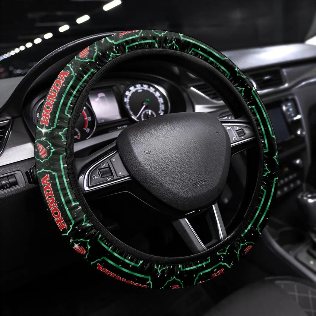 Honda Motorcycle Steering Wheel Cover, Personalized Gifts For Him, Boyfriend, Husband - Green CAR55021425258