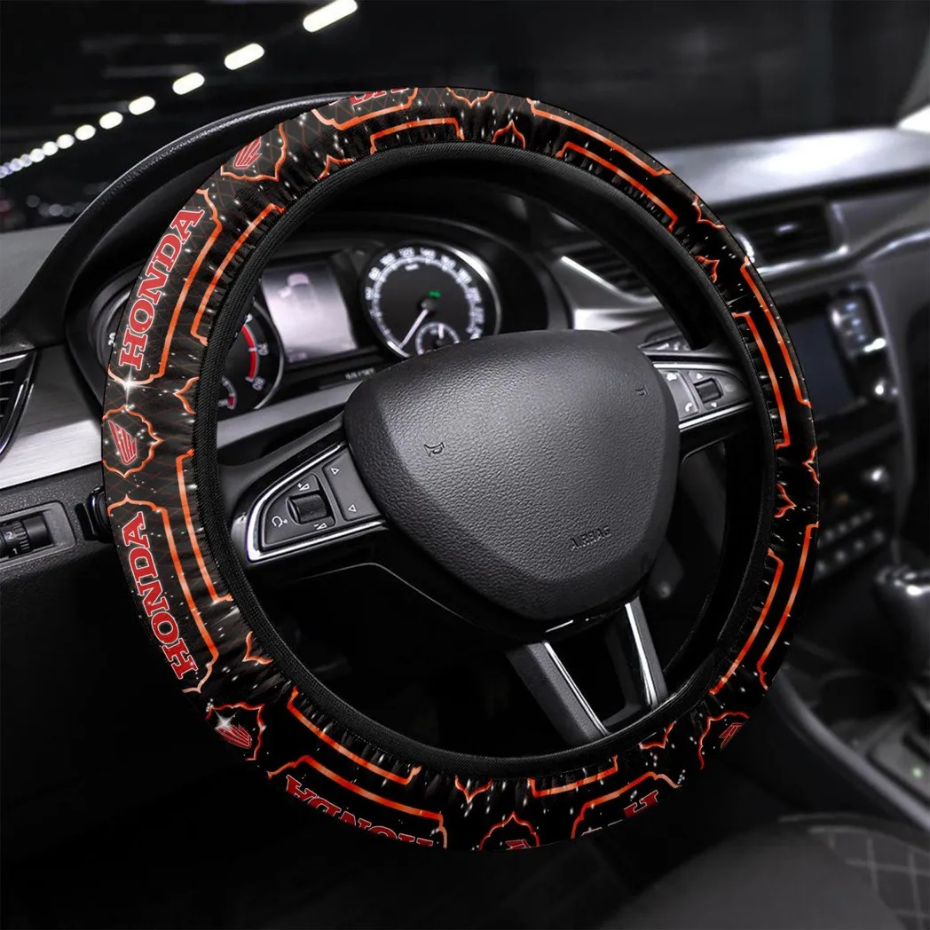 Honda Motorcycle Steering Wheel Cover, Personalized Gifts For Him, Boyfriend, Husband - Orange CAR55021425258