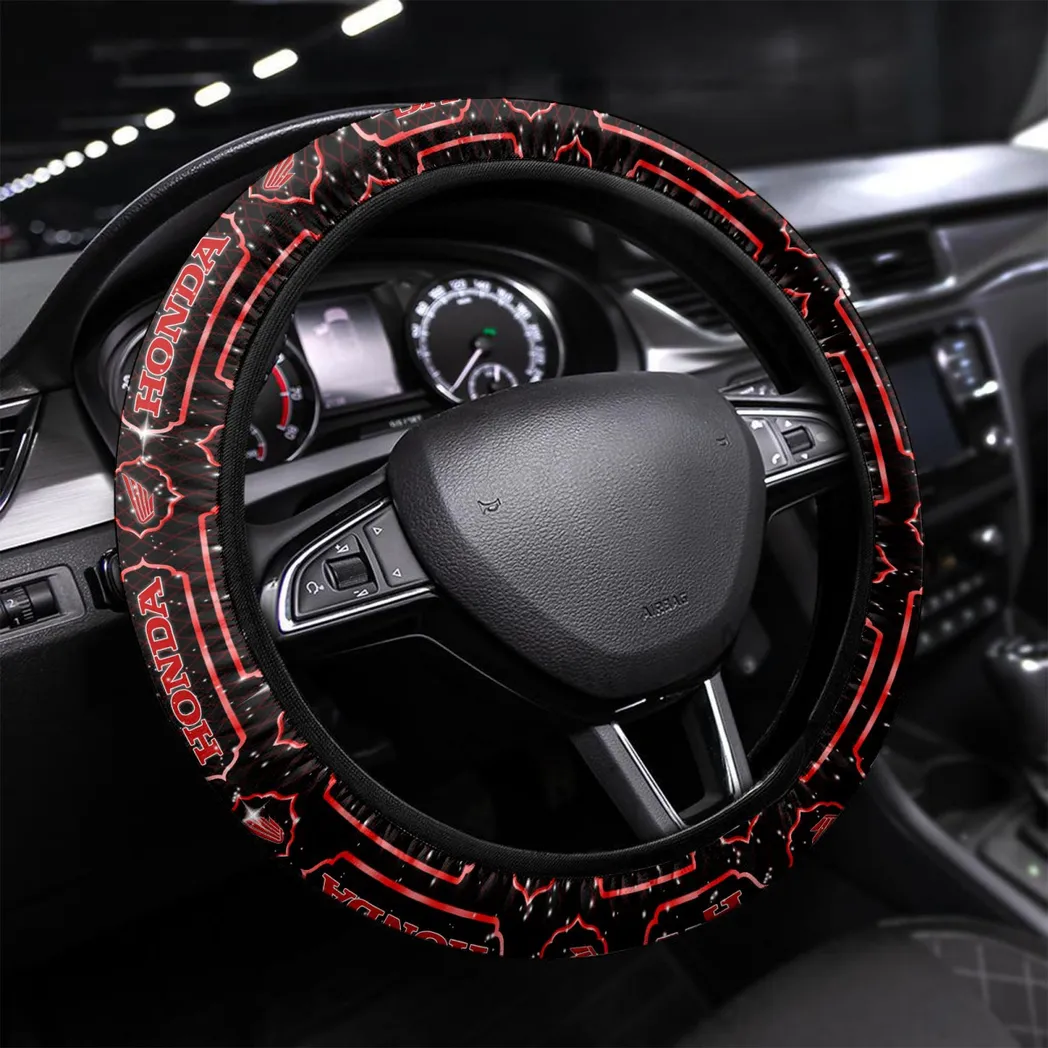 Honda Motorcycle Steering Wheel Cover, Personalized Gifts For Him, Boyfriend, Husband - Red CAR55021425258
