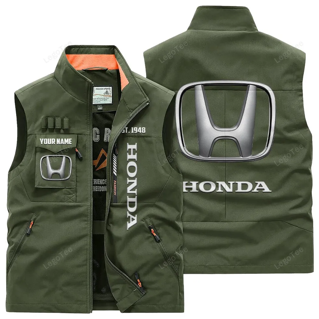 Honda Outdoor Sleeveless Vest, Gift For Honda Lovers, Gift For Him, Husband, Boyfriend - Army Green CAR132021325956-1