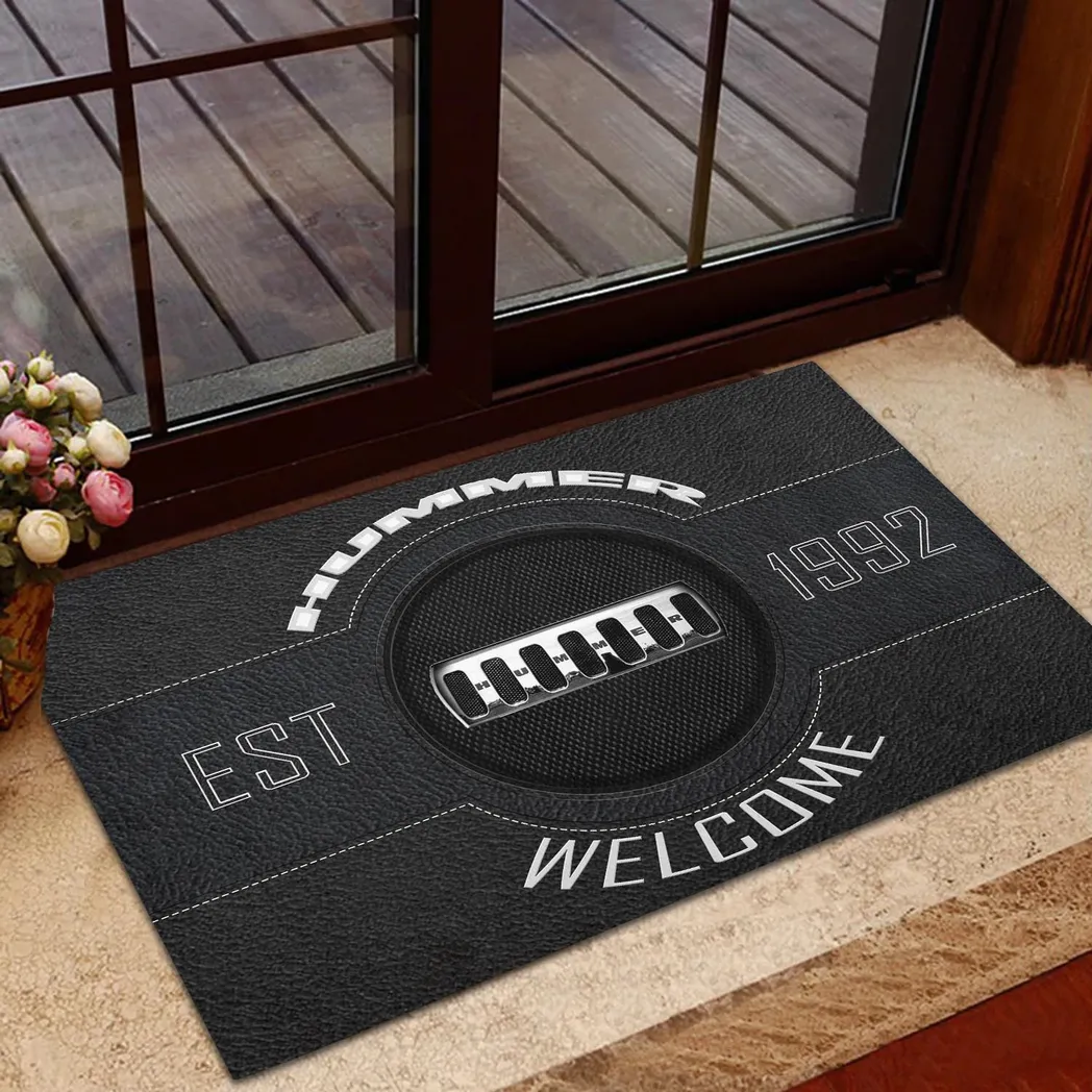 Hummer Doormat, Gift For Hummer Lovers, Gift For Him, Husband, Boyfriend CAR16902262526 - Black