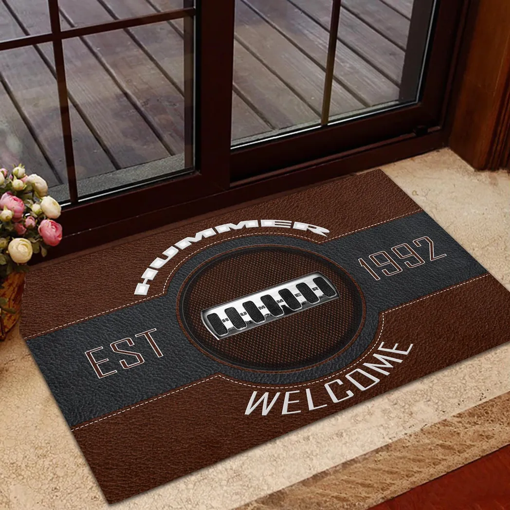 Hummer Doormat, Gift For Hummer Lovers, Gift For Him, Husband, Boyfriend CAR16902262526 - Brown