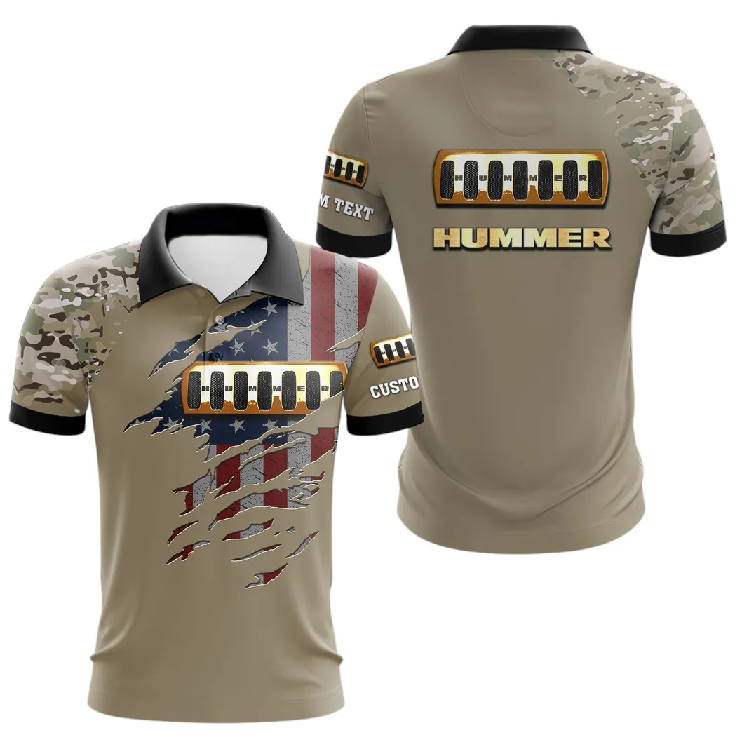 Hummer Polo Shirt, Gift For Hummer Lovers, Gift For Him, Husband, Boyfriend CAR46021725041-2