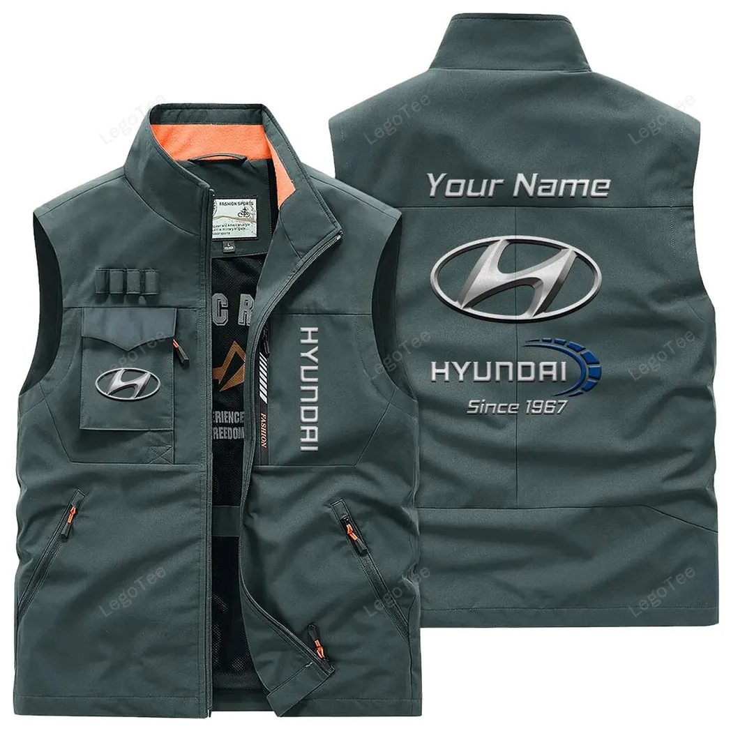 Hyundai Outdoor Sleeveless Vest CAR131021325692, Gift For Hyundai Lovers, Gift for Him, Husband, Boyfriend - Bean Green