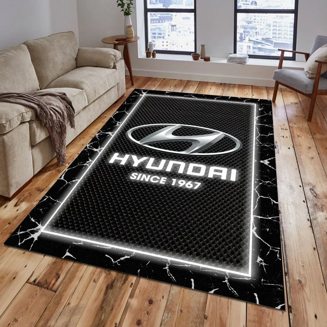 Hyundai Rug, Gift For Hyundai Lovers, Gift For Him, Husband, Boyfriend CAR5202192534 - Grey