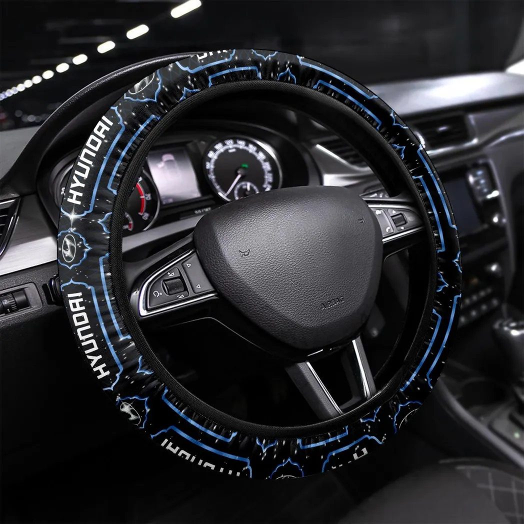 Hyundai Steering Wheel Cover, Personalized Gifts For Him, Boyfriend, Husband - Blue CAR55021425243