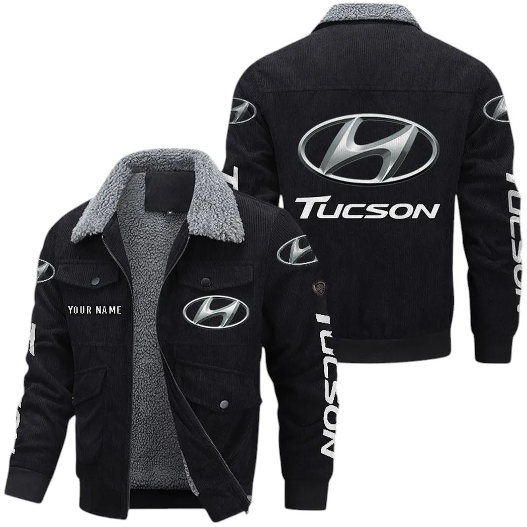 Hyundai Tucson Corduroy Jacket For Men, Gift For Hyundai Tucson Lovers CAR42022225591 - Black