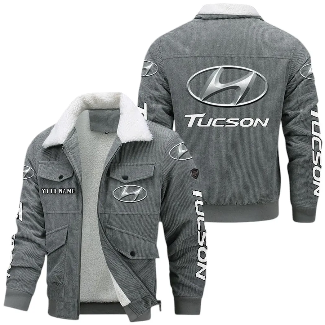 Hyundai Tucson Corduroy Jacket For Men, Gift For Hyundai Tucson Lovers CAR42022225591 - Gray