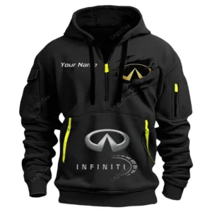Infiniti Half Zip Hoodie CAR113021425850, Best Gift for Him, Husband, Boyfriend - Black