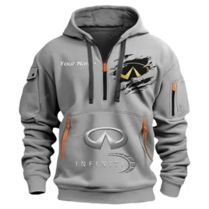 Infiniti Half Zip Hoodie CAR113021425850, Best Gift for Him, Husband, Boyfriend - Gray